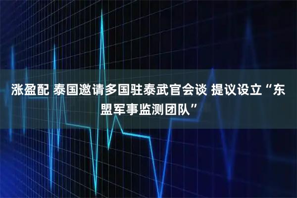 涨盈配 泰国邀请多国驻泰武官会谈 提议设立“东盟军事监测团队”